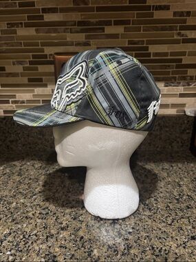 Fox Kids Black Plaid Snapback with Yellow Accent